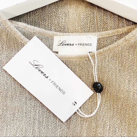 LOVERS + FRIENDS SURREY SHEER LUREX NUDE TOP - Picture 4 of 4